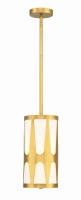 One Light Pendant by Crystorama - Royston Collection, Antique Gold Finish - ROY-801-GA