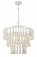 Three Light Pendant by Crystorama - Tiana Collection, Matte White Finish - TIA-7103-MT