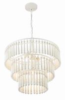 Three Light Pendant by Crystorama - Tiana Collection, Matte White Finish - TIA-7103-MT