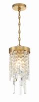 One Light Pendant by Crystorama - Winfield Collection, Antique Gold Finish - WIN-210-GA-CL-MWP