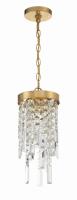 One Light Pendant by Crystorama - Winfield Collection, Antique Gold Finish - WIN-210-GA-CL-MWP