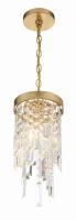 One Light Pendant by Crystorama - Winfield Collection, Antique Gold Finish - WIN-210-GA-CL-MWP