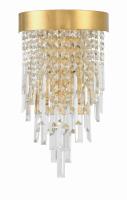 Two Light Wall Sconce by Crystorama - Winfield Collection, Antique Gold Finish - WIN-212-GA-CL-MWP