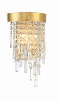 Two Light Wall Sconce by Crystorama - Winfield Collection, Antique Gold Finish - WIN-212-GA-CL-MWP