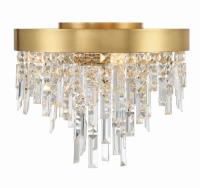 Four Light Flush Mount by Crystorama - Winfield Collection, Antique Gold Finish - WIN-213-GA-CL-MWP
