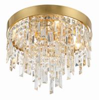 Four Light Flush Mount by Crystorama - Winfield Collection, Antique Gold Finish - WIN-213-GA-CL-MWP