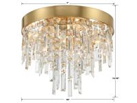 Four Light Flush Mount by Crystorama - Winfield Collection, Antique Gold Finish - WIN-213-GA-CL-MWP
