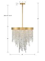 Five Light Chandelier by Crystorama - Winfield Collection, Antique Gold Finish - WIN-215-GA-CL-MWP