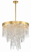 Six Light Chandelier by Crystorama - Winfield Collection, Antique Gold Finish - WIN-216-GA-CL-MWP