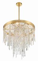 Six Light Chandelier by Crystorama - Winfield Collection, Antique Gold Finish - WIN-216-GA-CL-MWP