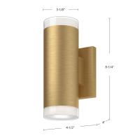 LED Wall Sconce by Kuzco Lighting - Norfolk Collection, Brushed Gold Finish - 601432BG-LED