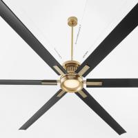 120" Ceiling Fan by Quorum - Zeus Collection, Aged Brass Finish - 101206-80