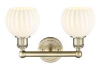 Two Light Bath Vanity by Innovations - Edison Collection, Antique Brass Finish - 616-2W-AB-G1217-6WV