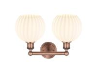 Two Light Bath Vanity by Innovations - Edison Collection, Antique Copper Finish - 616-2W-AC-G1217-8WV
