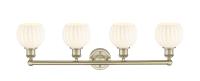 Four Light Bath Vanity by Innovations - Edison Collection, Antique Brass Finish - 616-4W-AB-G1217-6WV