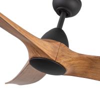 60"Ceiling Fan by Kuzco Lighting - Baylor Collection, Matte Black/Natural Wood Finish - CF77860-MB/NW