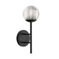 LED Exterior Wall Mount by Kuzco Lighting - Claremont Collection, Black/Clear Ribbed Glass Finish - EW78513-BK/CR
