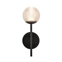LED Exterior Wall Mount by Kuzco Lighting - Claremont Collection, Black/Clear Ribbed Glass Finish - EW78513-BK/CR