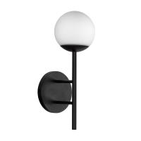 LED Exterior Wall Mount by Kuzco Lighting - Claremont Collection, Black/Opal Glass Finish - EW78513-BK/OP