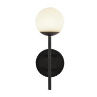 LED Exterior Wall Mount by Kuzco Lighting - Claremont Collection, Black/Opal Glass Finish - EW78513-BK/OP