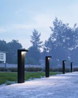 LED Exterior Bollard by Kuzco Lighting - Evans Collection, Black Finish - EB45624-BK-UNV