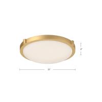 LED Flush Mount by Kuzco Lighting - Floyd Collection, Brushed Gold Finish - 501112BG-LED-5CCT