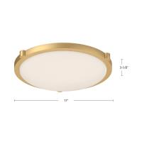 LED Flush Mount by Kuzco Lighting - Floyd Collection, Brushed Gold Finish - 501122BG-LED-5CCT