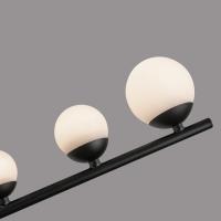 LED Chandelier by Kuzco Lighting - Cypress Collection, Black/Opal Glass Finish - CH55524-BK/OP