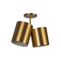 Two Light Semi-Flush Mount by Kuzco Lighting - Keiko Collection, Brushed Gold Finish - SF58814-BG