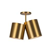 Two Light Semi-Flush Mount by Kuzco Lighting - Keiko Collection, Brushed Gold Finish - SF58814-BG