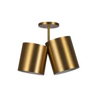 Two Light Semi-Flush Mount by Kuzco Lighting - Keiko Collection, Brushed Gold Finish - SF58814-BG