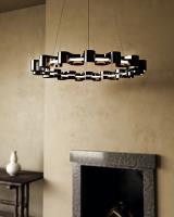 LED Chandelier by Kuzco Lighting - Nami Collection, Glossy Black Finish - CH18035-GBK