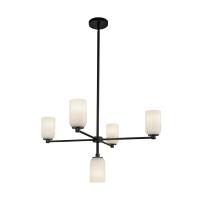 Five Light Chandelier by Kuzco Lighting - Nola Collection, Black/Glossy Opal Glass Finish - CH57731-BK/GO