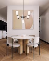 Five Light Chandelier by Kuzco Lighting - Nola Collection, Black/Glossy Opal Glass Finish - CH57731-BK/GO