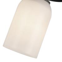 One Light Semi-Flush Mount by Kuzco Lighting - Nola Collection, Black/Glossy Opal Glass Finish - SF57704-BK/GO