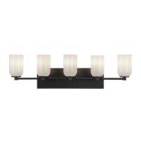 Five Light Vanity by Kuzco Lighting - Nola Collection, Black/Glossy Opal Glass Finish - VL57732-BK/GO