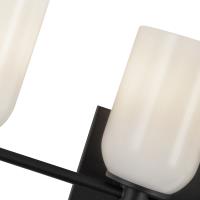 Five Light Vanity by Kuzco Lighting - Nola Collection, Black/Glossy Opal Glass Finish - VL57732-BK/GO