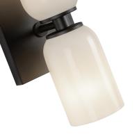 Two Light Wall Sconce by Kuzco Lighting - Nola Collection, Black/Glossy Opal Glass Finish - WS57712-BK/GO