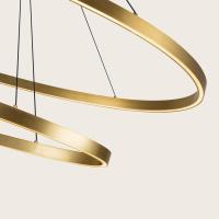 LED Chandelier by Kuzco Lighting - Ovale Collection, Brushed Gold Finish - CH79253-BG