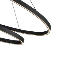 LED Chandelier by Kuzco Lighting - Ovale Collection, Black Finish - CH79253-BK