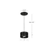 LED Pendant by Kuzco Lighting - Oxford Collection, Black Finish - PD6705-BK-UNV