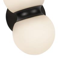 LED Exterior Wall Mount by Kuzco Lighting - Peri Collection, Black/Opal Glass Finish - EW77209-BK/OP