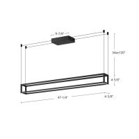 LED Linear Pendant by Kuzco Lighting - Plaza Collection, Black Finish - LP45548-BK-UNV