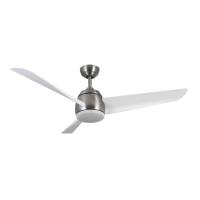 54"Ceiling Fan by Kuzco Lighting - Thalia Collection, Brushed Nickel/Matte White Finish - CF91954-BN/WH