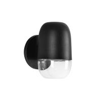 LED Exterior Wall Mount by Kuzco Lighting - Yara Collection, Black/Clear Glass Finish - EW38504-BK/CL