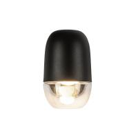 LED Exterior Wall Mount by Kuzco Lighting - Yara Collection, Black/Clear Glass Finish - EW38504-BK/CL