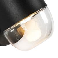LED Exterior Wall Mount by Kuzco Lighting - Yara Collection, Black/Clear Glass Finish - EW38504-BK/CL
