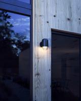 LED Exterior Wall Mount by Kuzco Lighting - Yara Collection, Black/Clear Glass Finish - EW38504-BK/CL