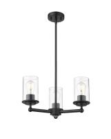 Three Light Chandelier by Z-Lite - Thayer Collection, Matte Black Finish - 742-3MB