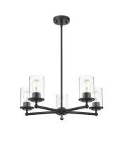 Five Light Chandelier by Z-Lite - Thayer Collection, Matte Black Finish - 742-5MB